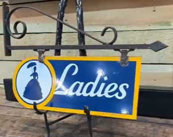 Ladies Room on Original Bracket DSP Hanging Sign