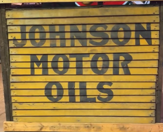 Johnson Motor Oils Painted Building Wood Lath Sign
