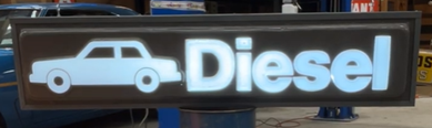 Diesel Heavily Embossed Plastic Light Up Sign