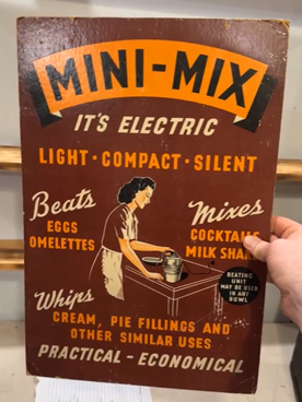 Mini-Mix It’s Electric Beats Whips Mixes Easel-Back Cardboard Sign