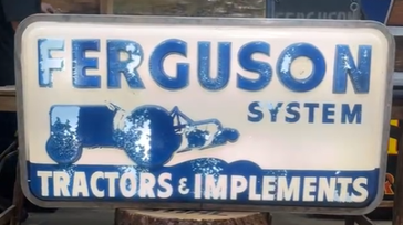 Ferguson System Tractors and Implements Plastic Light Up Sign