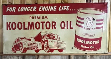 Cities Services Koolmotor Motor Oil SST Embossed Sign