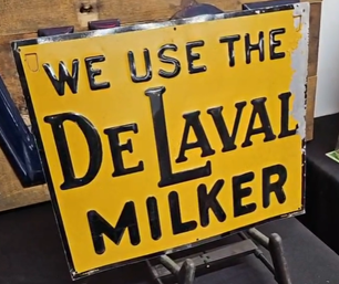 DeLaval Milker Embossed SST Sign with Hooks