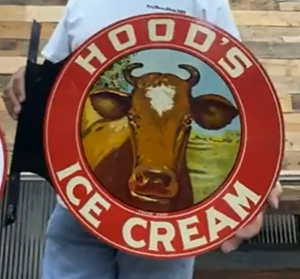 Hood’s Ice Cream Die Cut DST Flange Sign