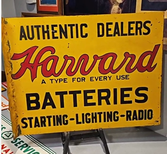Harvard Batteries Authentic Dealers DST Flange Sign