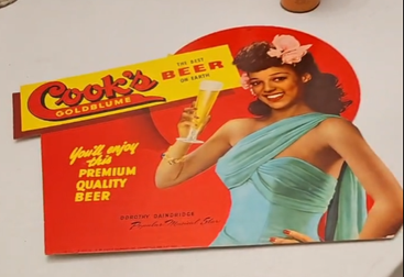 Cook’s Goldblume Beer Dorothy Daindridge Easel-Back Cardboard Sign