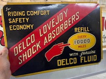 Delco Lovejoy Shock Absorbers SST Rack Sign