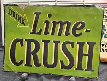 Lime Crush Soda Pop SST Embossed Sign