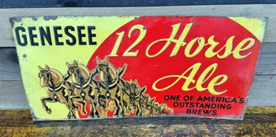Genesee 12 Horse Ale Beer SST Sign