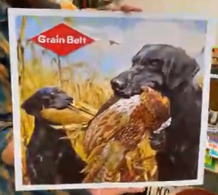 Grain Belt Hunting Dogs Vacuform Embossed Plastic Sign