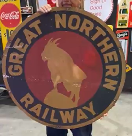 Great Northern Railway Railroad Car Single Sided Aluminum Sign