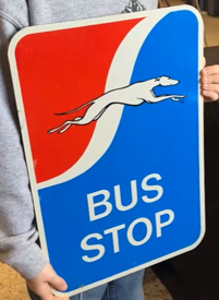 Greyhound Bus Lines Bus Stop DST Sign
