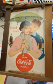 Coca-Cola Pause Refresh Oars and In Bottle Good Taste DS Cardboard Sign with Kay Frame