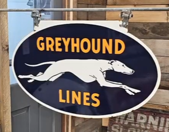 Greyhound Lines Bus DSP Hanging Sign