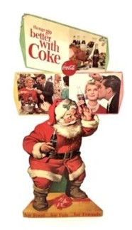 Coca Cola Things Go Better With Coke Santa Diecut Cardboard