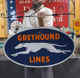 Greyhound Bus Lines DSP Hanging Sign and Bracket