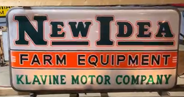 New Idea Farm Equipment Klavine Motor Company Plastic Light Up Sign