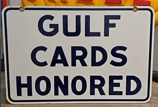 Gulf Cards Honored DSP hanging Sign