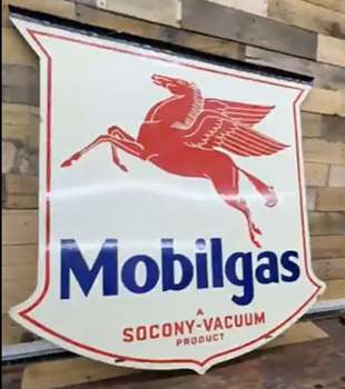 Mobilgas Socony-Vacuum Product Shield with Pegasus DSP Sign