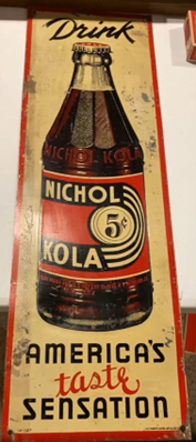 Nichol Kola America’s Taste Sensation 5 Cents Vertical SST Sign