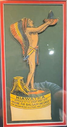 Hiawatha Maine Fir Balsam Incense Easel-Back Cardboard Sign