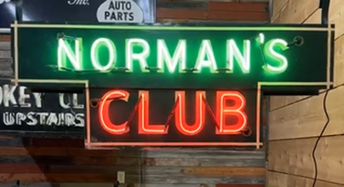 Norman’s Club Two-Color Double-Sided Neon Sign Hot Springs Arkansas