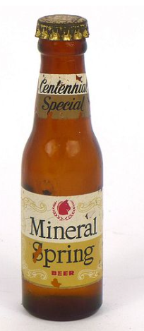 1952 Mineral Spring Beer Miniature 4¼ Inch Mineral Point Wisconsin
