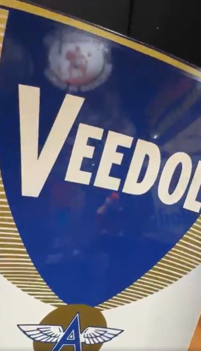 Veedol Flying A 10-30 Motor Oil DST Flange Sign