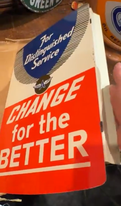 Veedol Flying A 10-30 Motor Oil DST Flange Sign