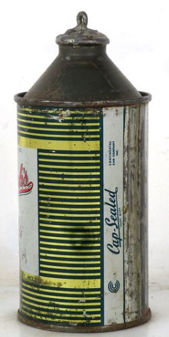 1947 Muehlebach’s Pilsener Beer 12oz High Profile Cone Top Can Kansas City Missouri