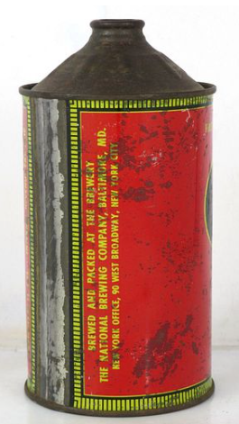 1947 National Bohemian Pale Beer Quart Cone Top Can Baltimore Maryland