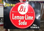 B-1 Lemon Lime Soda Pop plus Vitamin B1 SST Embossed Sign
