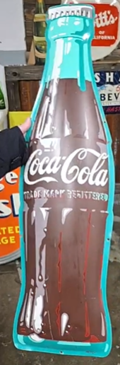 Coca-Cola Convex Die-Cut SST Bottle-Shaped Embossed Sign