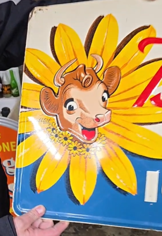 Borden’s Ice Cream with Elsie SST Embossed Sign