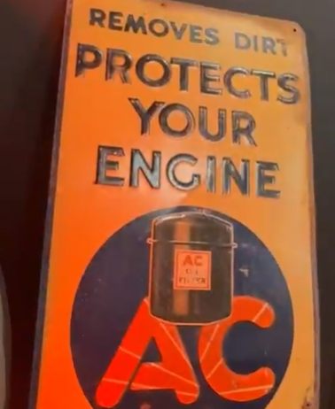 AC Oil Filter Protects Your Engine SST Embossed Vertical Sign