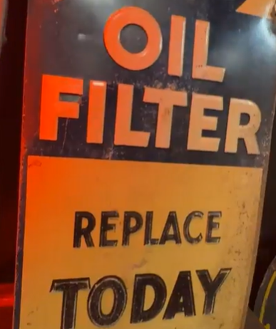 AC Oil Filter Protects Your Engine SST Embossed Vertical Sign