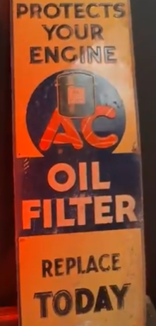 AC Oil Filter Protects Your Engine SST Embossed Vertical Sign