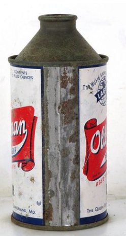 1956 Old German Beer 12oz High Profile Cone Top Can Cumberland Maryland