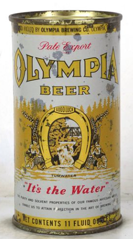 1957 Olympia Beer 11oz Flat Top Can Tumwater Washington