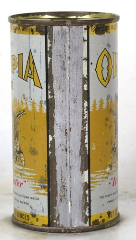 1957 Olympia Beer 11oz Flat Top Can Tumwater Washington