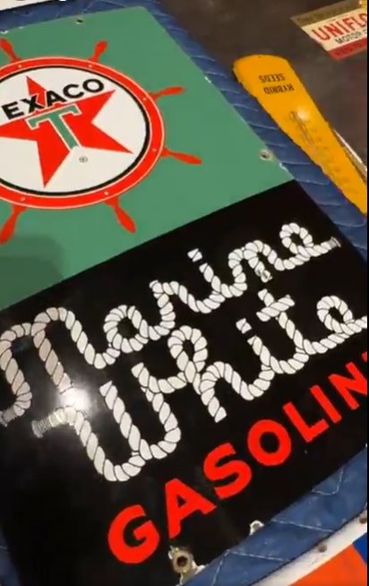 Texaco Marine White Gasoline White T SSP Pump Plate