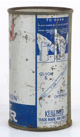 1939 Pabst Blue Ribbon Export Beer 12oz Opening Instruction Can Milwaukee Wisconsin