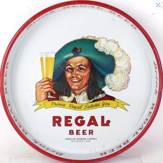 1953 Regal Beer 13 inch Serving Tray New Orleans Louisiana