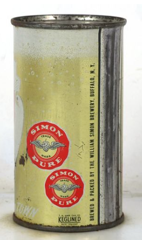 1959 Simon Pure Beer 12oz Bank Top Can Buffalo New York