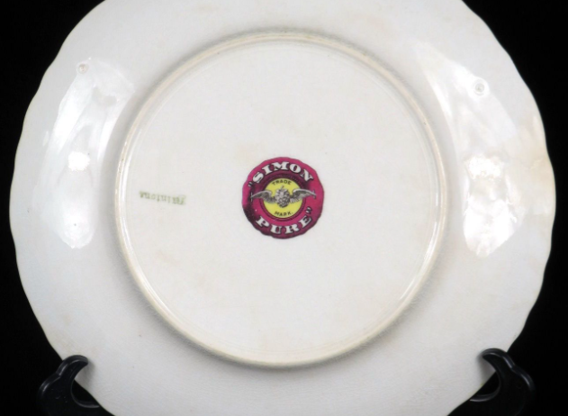 1910 Simon Pure Beer “Lobster” Plate Buffalo New York