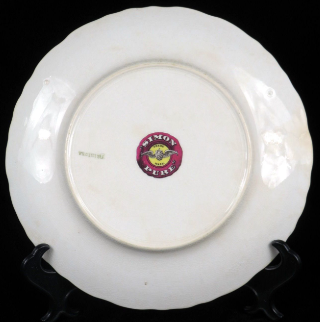 1910 Simon Pure Beer “Lobster” Plate Buffalo New York