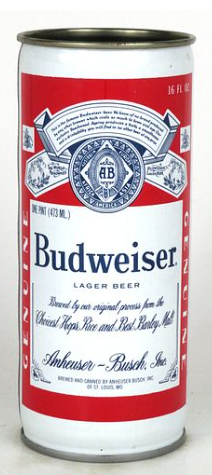 1983 Budweiser Spring Break Daytona Beach 16oz One Pint Ring Top Can St. Louis Missouri