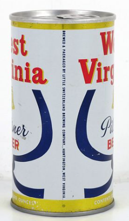 1968 West Virginia Pilsner Beer 12oz Ring Top Can Huntington West Virginia