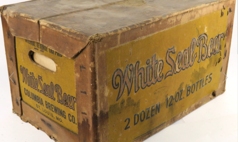 1938 White Seal Fiberboard Beer Crate St. Louis Missouri