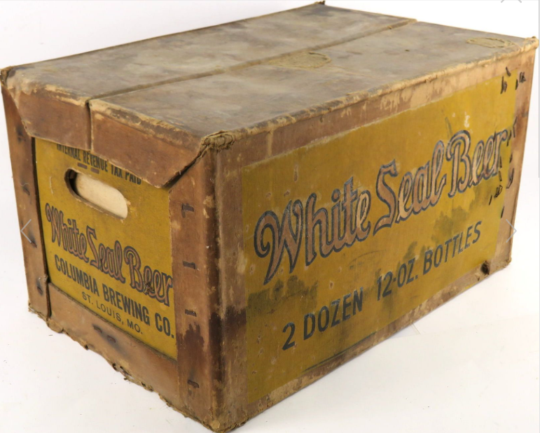1938 White Seal Fiberboard Beer Crate St. Louis Missouri